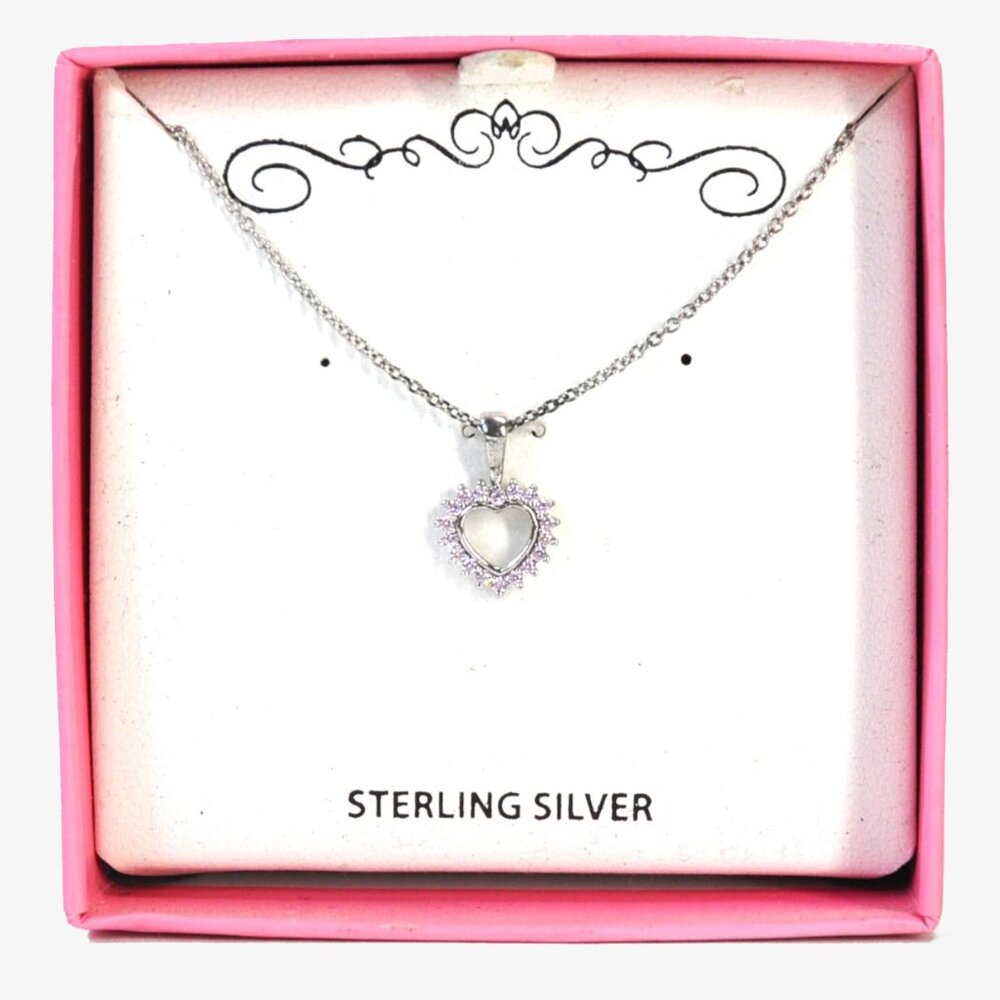 Cubic Zirconia Heart Pendant Necklace